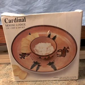 Rare Cardinal Mooselodge 2 pc Chip&Dip Set!